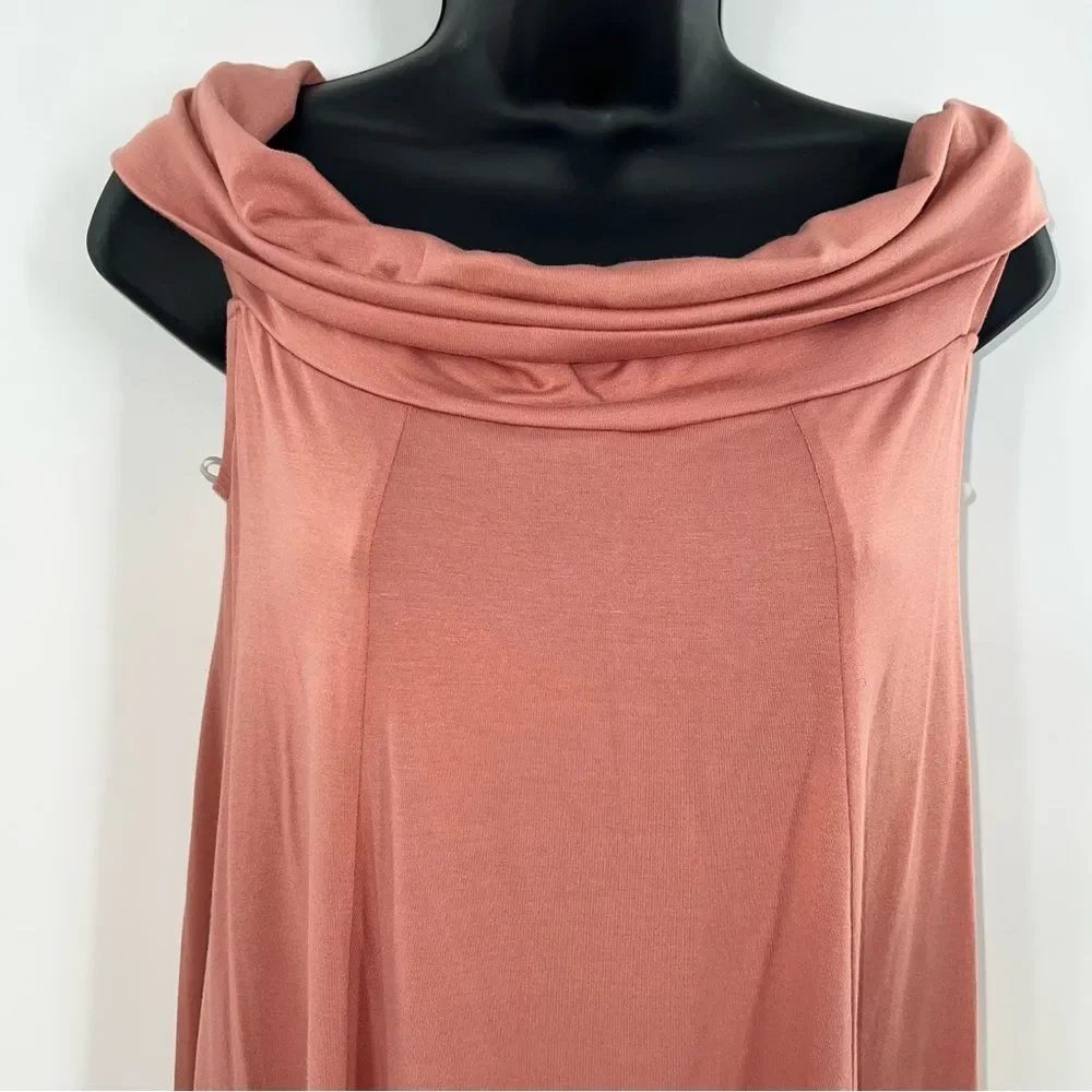 Blu Heaven Women's Dusty Pink Off-Shoulder Sleeveless Swing/Tent Dress-Size M